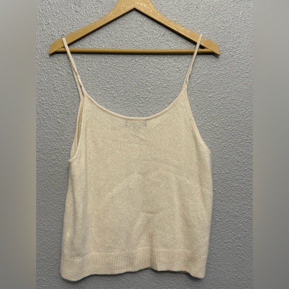 Banana Republic 100% Cashmere Cream Knit Tank Size XL EUC - Picture 3 of 4